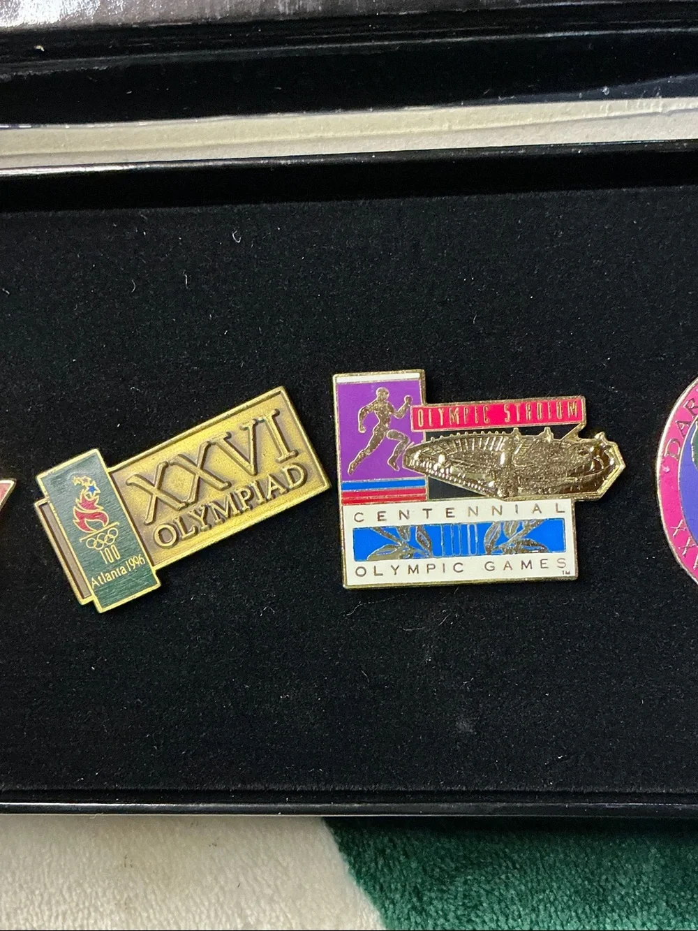 Vintage 1996 Atlanta Centennial Olympic Games 5-Pin Collection Set with Case